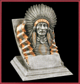 4 inch tall Chief / Warrior school, club, team mascot statue